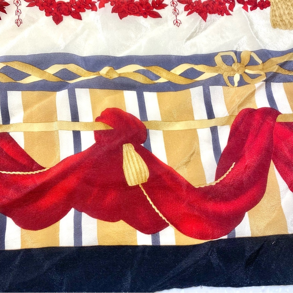 Stunning SILK boho scarf/wrap w tassels /bows & Equestrian luxury style - Picture 6 of 12